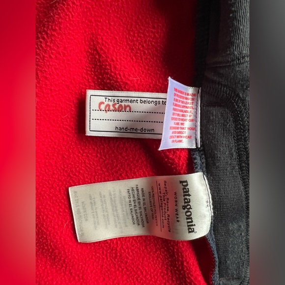 2T Patagonia Fleece Zip Up Navy and Red Toddler Jacket - Picture 8 of 9